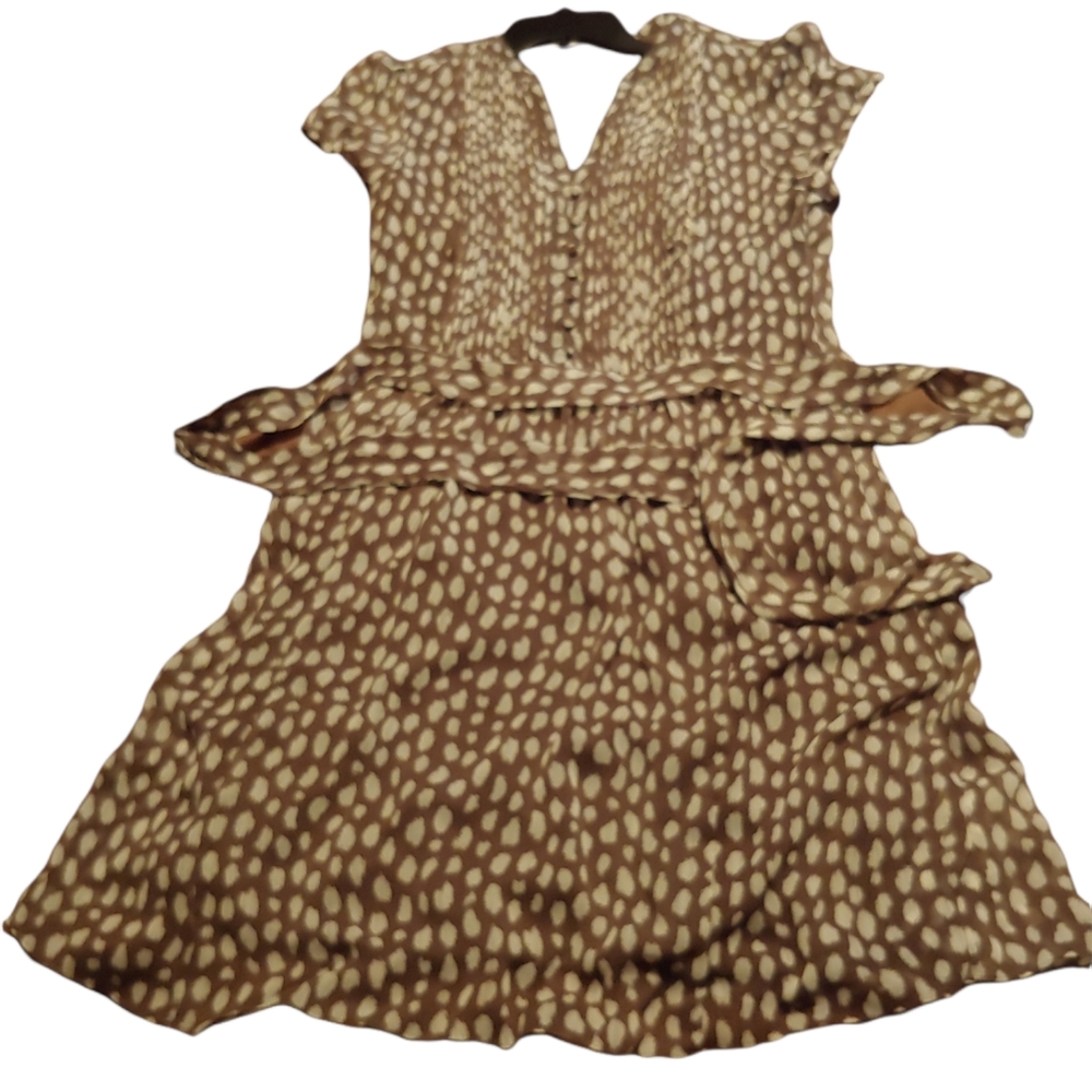 MSK Size 12 Brown and White Dress